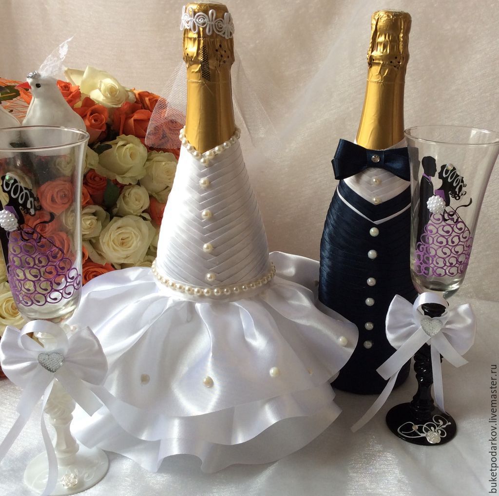 Декупаж бутылок своими руками: свадебных, на день рождения, новый год. как сделать декупаж свадебных бутылок шампанского и бокалов?