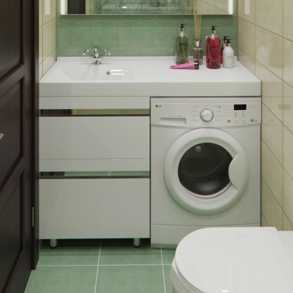 Из чего сделать столешницу в ванную под раковину и стиральную машину + фото
