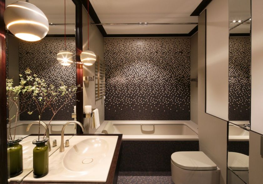  отделать стены в ванной комнате кроме плитки и пластиковых панелей .