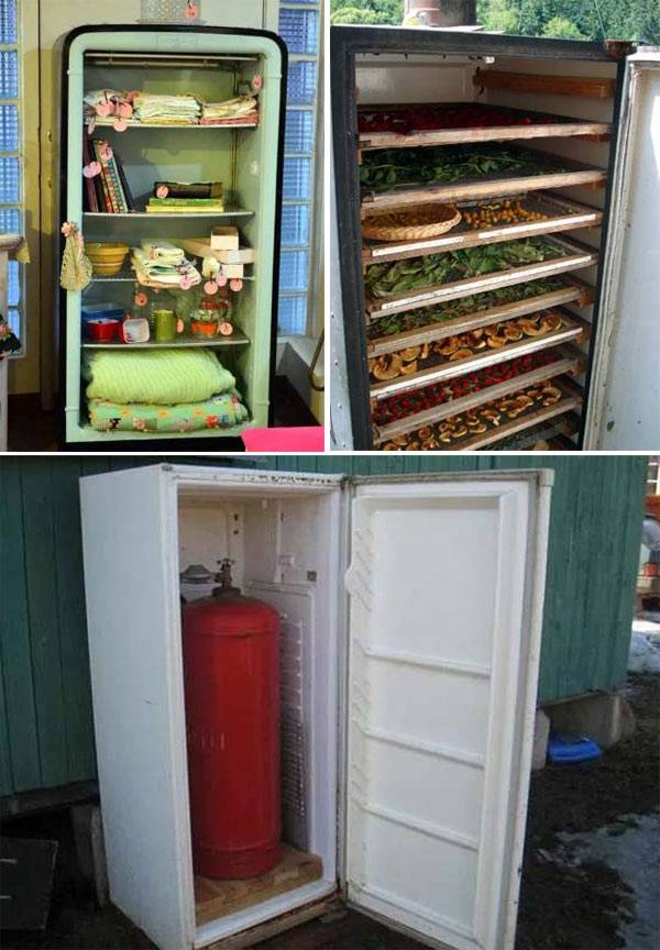 5 необычных и практичных способов применения обычного холодильника на даче Варианты использования отслужившего свой век холодильника в зависимости от его работоспособности, изготовление своими руками кондиционера и водонагревателя из старого холодильника