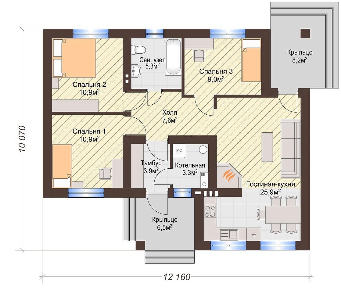 Задел на будущее — как выбрать идеальный проект одноэтажного дома с тремя спальнями