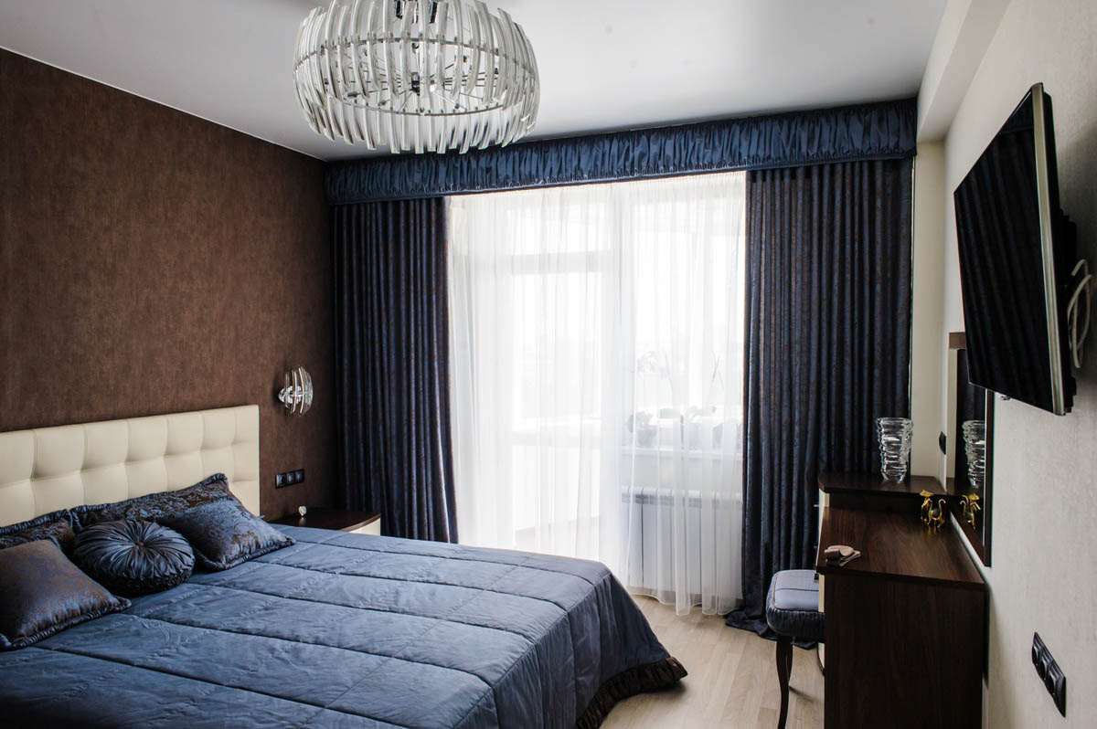 Синяя спальня: 100 фото новинок дизайна спальни синего цвета