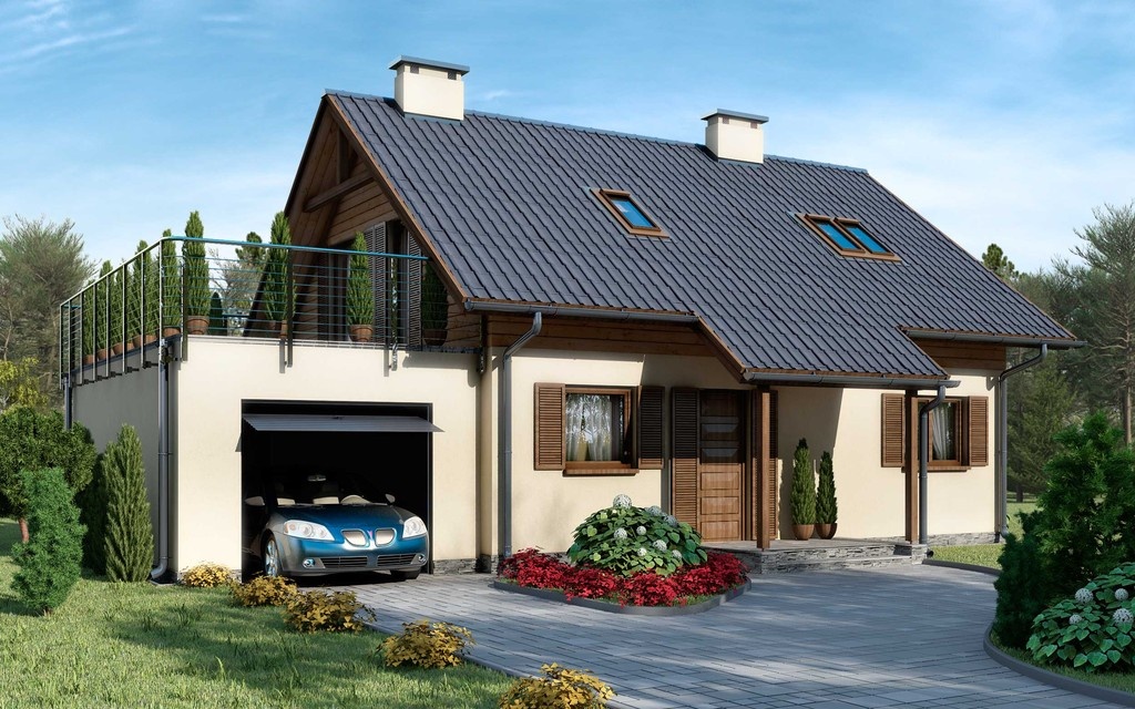 Проекты домов под одной крышей с гаражом, верандой и другими сооружениями