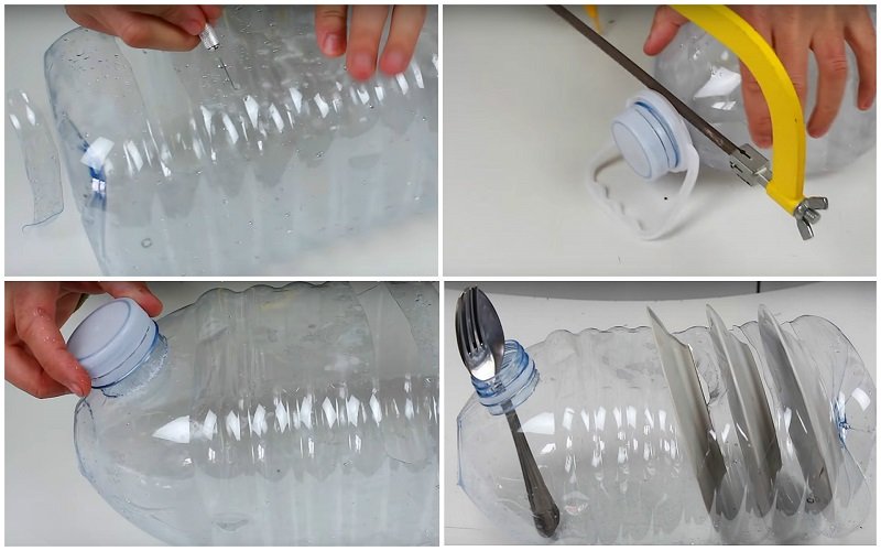 Как можно преобразить пластиковую канистру и сделать из неё органайзер для кухни