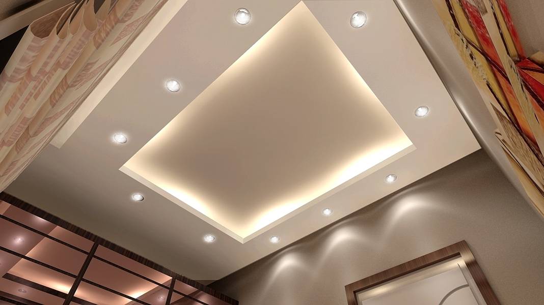 Как установить точечные светильники для гипсокартонных потолков